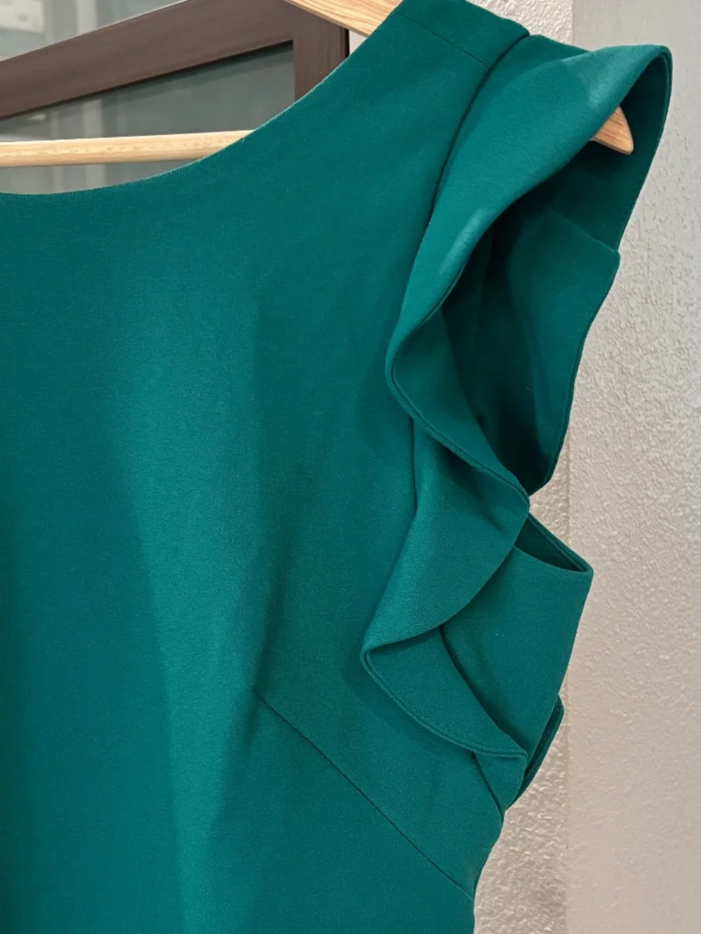 Calvin Klein Flutter Sleeve Sheath Dress - Green Size 4 - Picture 7 of 10